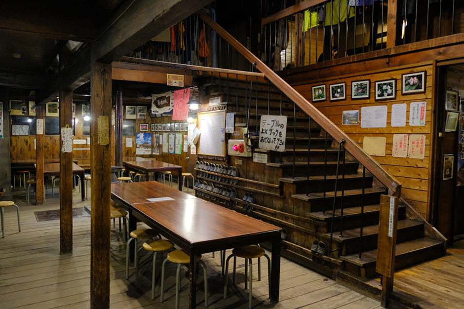 くろがね小屋の食堂